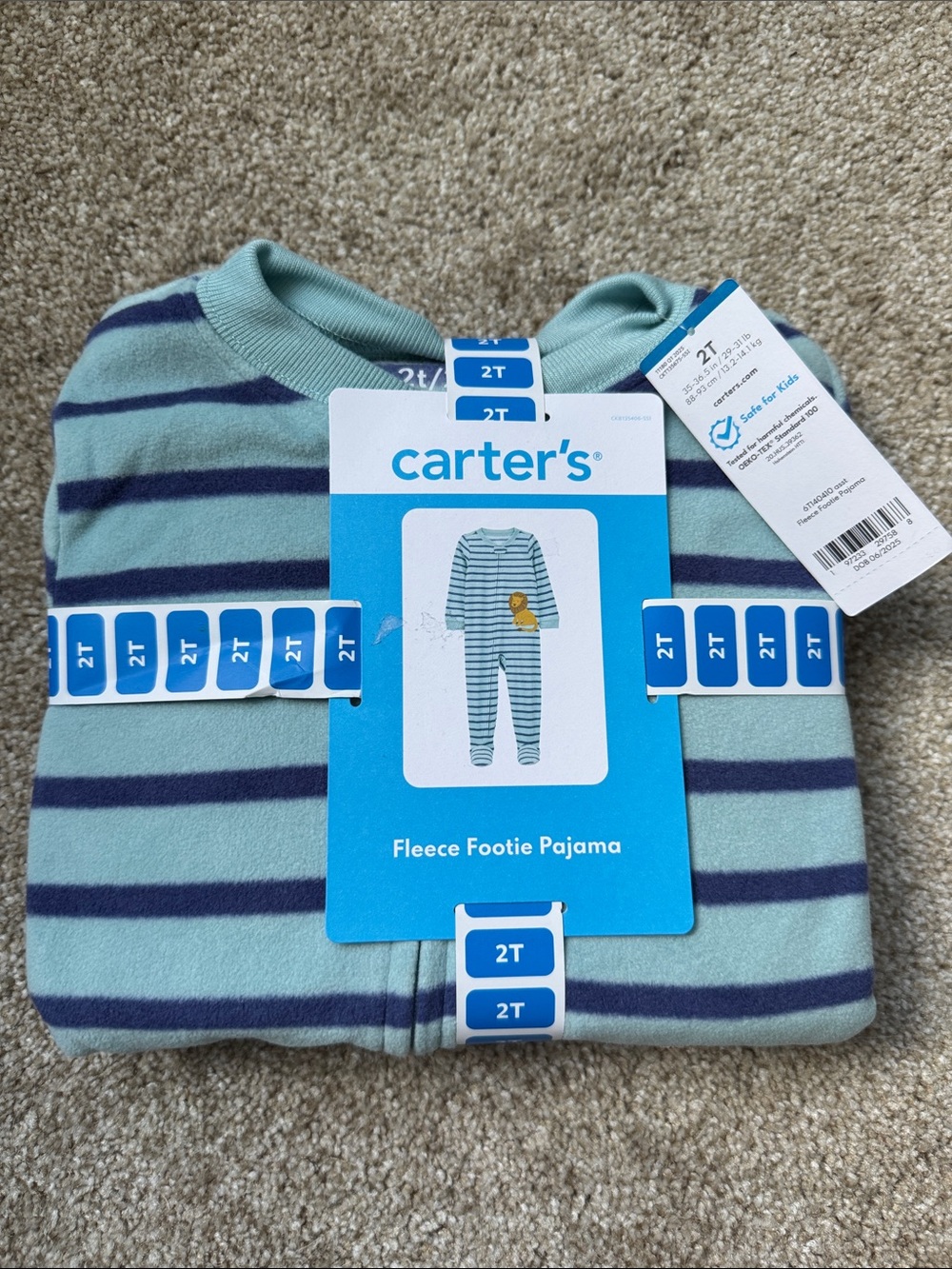 Carter's Striped Fleece Footie Pajama